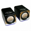 Aluminium 2.0 Speakers USB Black or Pink with Blue LEDs